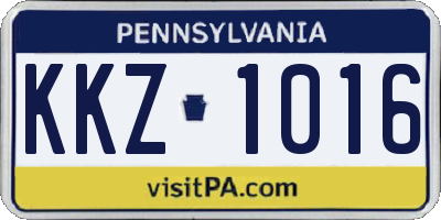 PA license plate KKZ1016