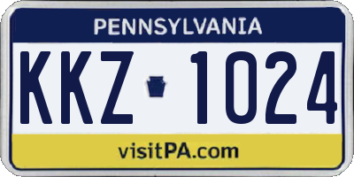 PA license plate KKZ1024