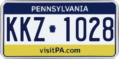 PA license plate KKZ1028