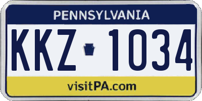 PA license plate KKZ1034
