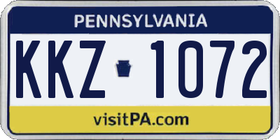 PA license plate KKZ1072
