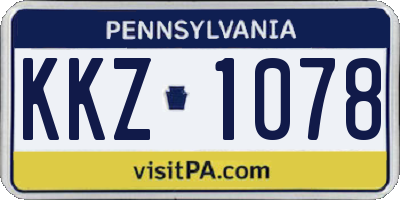 PA license plate KKZ1078