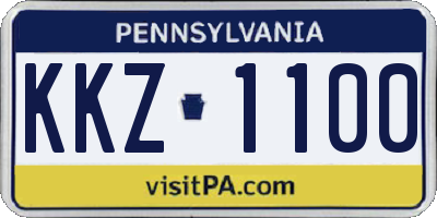 PA license plate KKZ1100