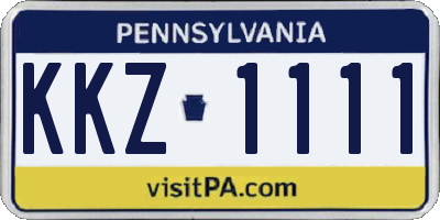 PA license plate KKZ1111