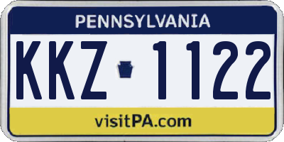 PA license plate KKZ1122