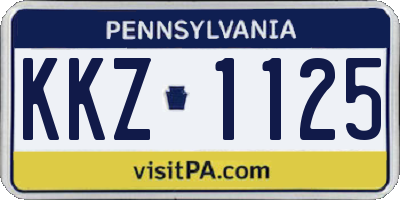 PA license plate KKZ1125