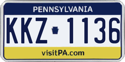 PA license plate KKZ1136