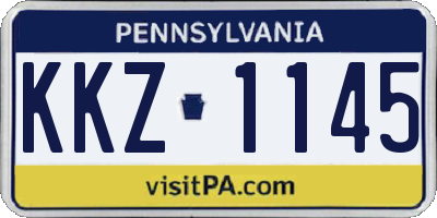 PA license plate KKZ1145