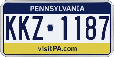 PA license plate KKZ1187