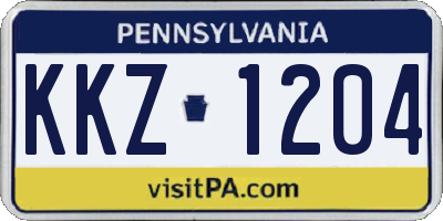 PA license plate KKZ1204