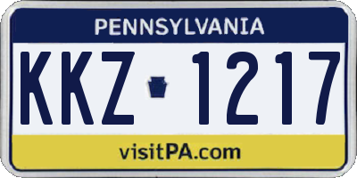 PA license plate KKZ1217