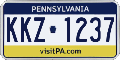 PA license plate KKZ1237