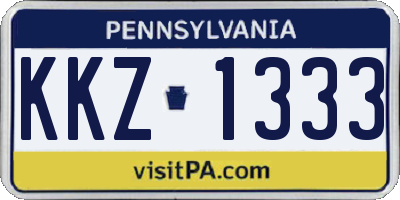 PA license plate KKZ1333