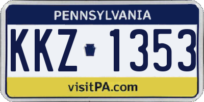 PA license plate KKZ1353