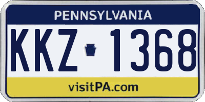 PA license plate KKZ1368