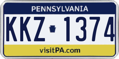 PA license plate KKZ1374