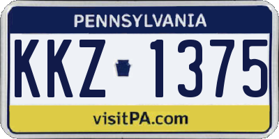 PA license plate KKZ1375