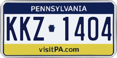 PA license plate KKZ1404