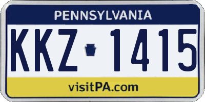 PA license plate KKZ1415