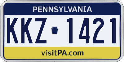 PA license plate KKZ1421