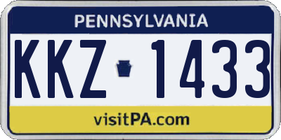 PA license plate KKZ1433