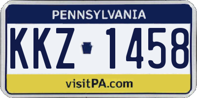 PA license plate KKZ1458