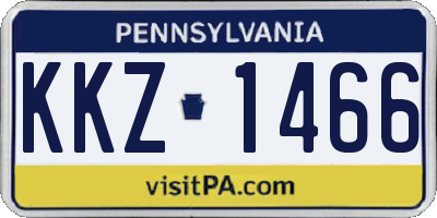 PA license plate KKZ1466