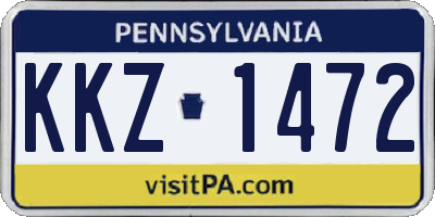 PA license plate KKZ1472