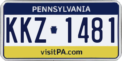 PA license plate KKZ1481