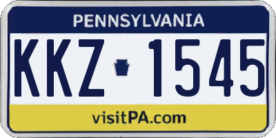 PA license plate KKZ1545