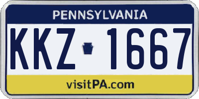 PA license plate KKZ1667