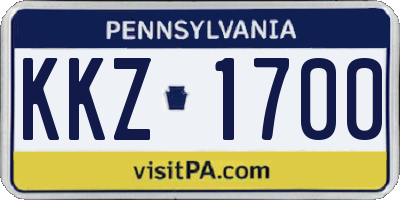PA license plate KKZ1700
