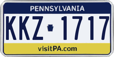 PA license plate KKZ1717