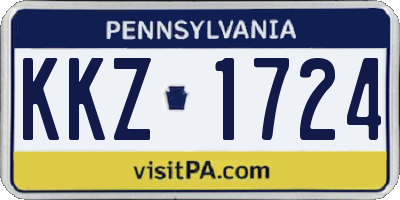 PA license plate KKZ1724