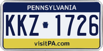 PA license plate KKZ1726