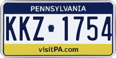 PA license plate KKZ1754