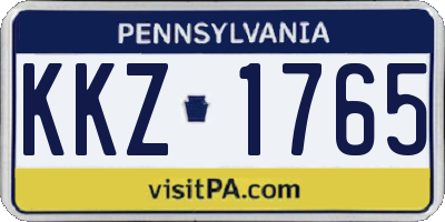 PA license plate KKZ1765