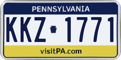 PA license plate KKZ1771