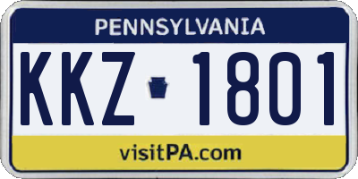 PA license plate KKZ1801