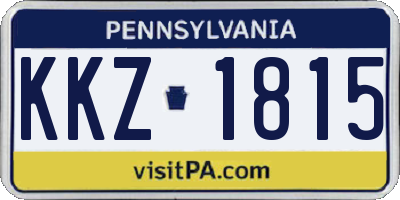 PA license plate KKZ1815