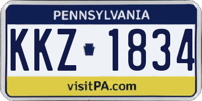 PA license plate KKZ1834