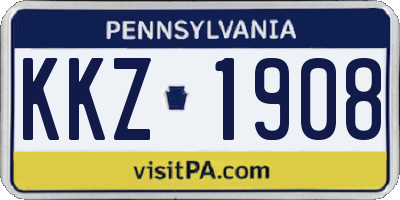 PA license plate KKZ1908