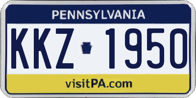 PA license plate KKZ1950