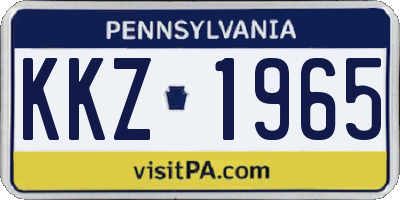 PA license plate KKZ1965