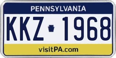 PA license plate KKZ1968
