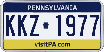 PA license plate KKZ1977
