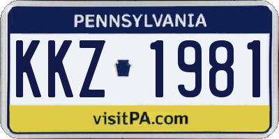 PA license plate KKZ1981