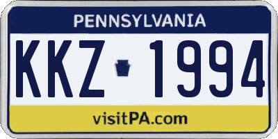 PA license plate KKZ1994