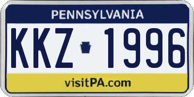 PA license plate KKZ1996