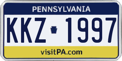 PA license plate KKZ1997